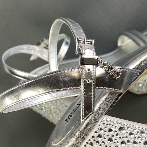 Michael Kors Women Laci Embellished Metallic High Heel Platform Sandal size 9.5 - Picture 3 of 11